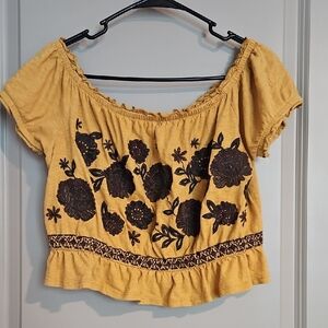 AEO Large Floral Crop Top